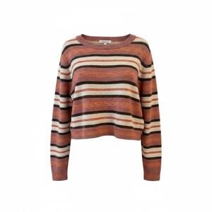Francesca's Alice Multi Color Striped Soft Pullover Sweater Size Large